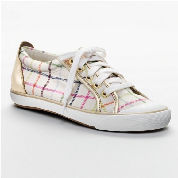 COACH Barrett Ivory Plaid Sneakers - Picture 1 of 7